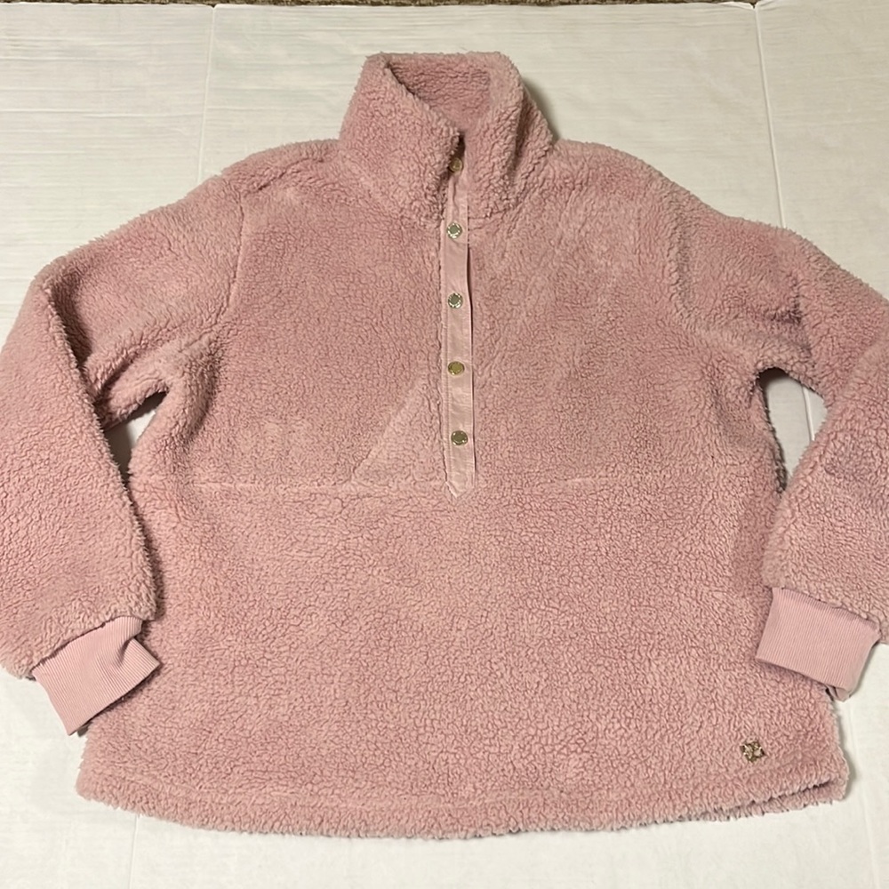 Calvin Klein Pink Button Up Fleece Pullover